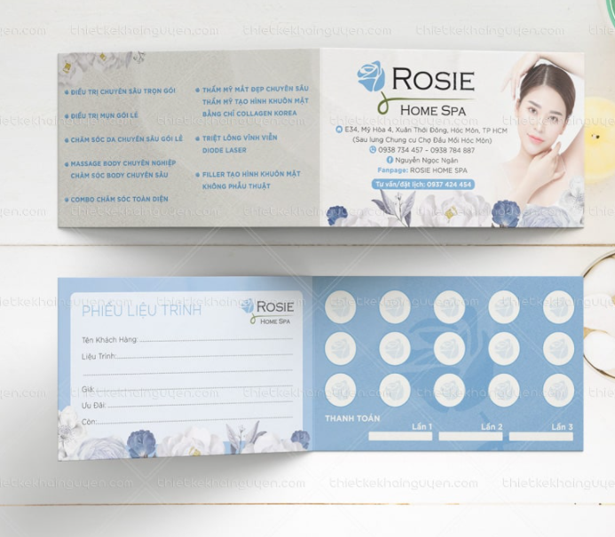 Card liệu trình spa sang trọng