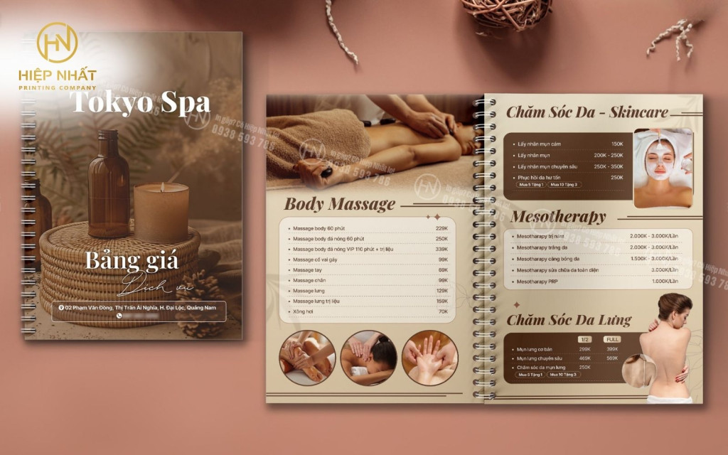 Menu bìa cứng cao cấp