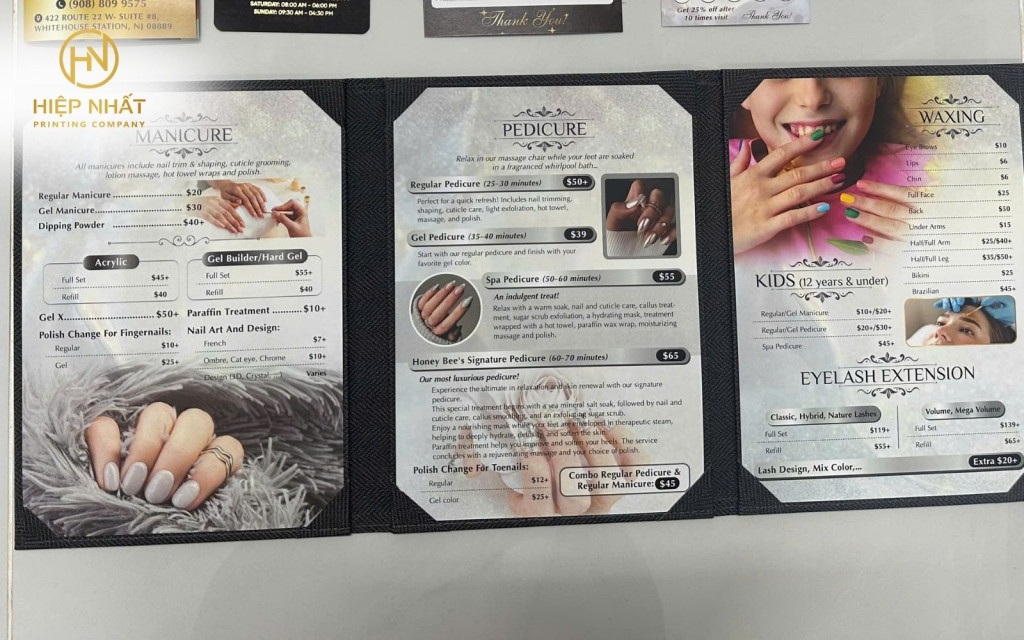 Menu spa gấp ba chuyên nghiệp