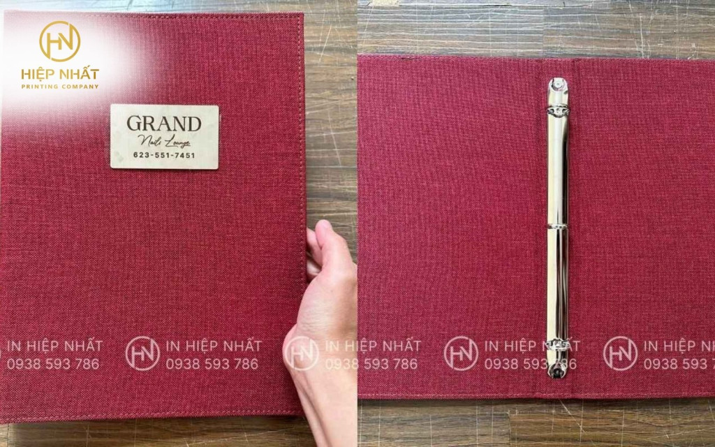 Menu spa bìa vải cao cấp