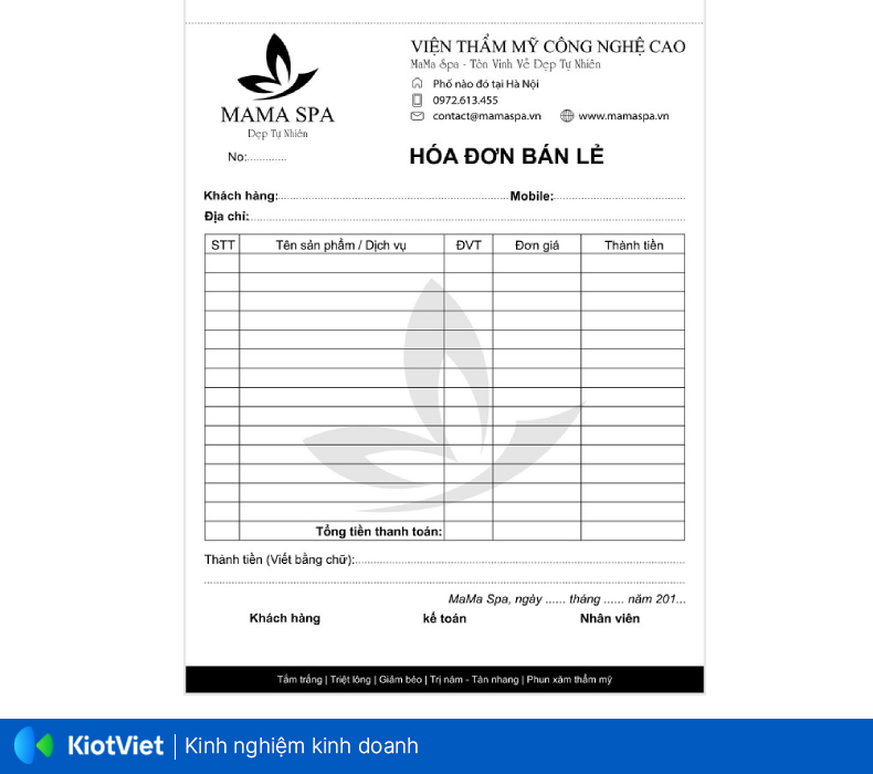 Hóa đơn bán lẻ truyền thống