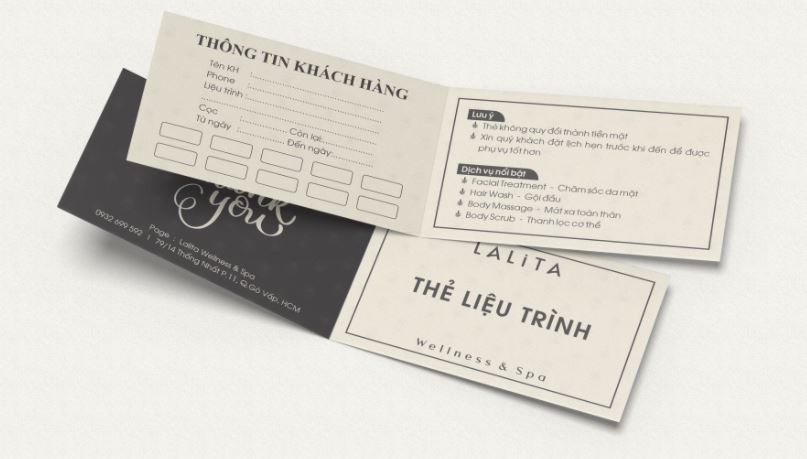 Mẫu thẻ gấp đôi spa