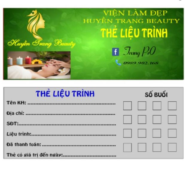 Thẻ gấp dọc spa