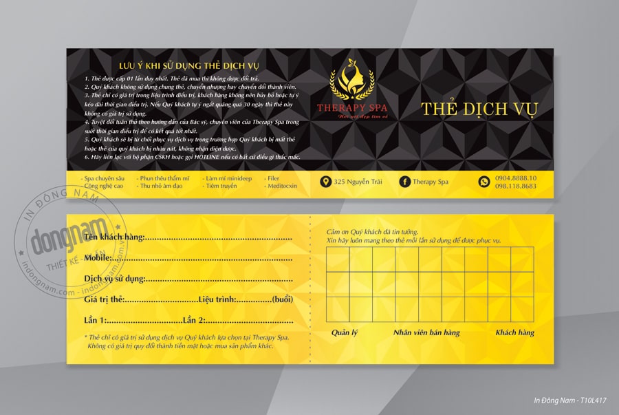 47+ Mẫu thẻ dịch vụ spa đẹp gồm thẻ liệu trình, tính điểm, thẻ hội viên