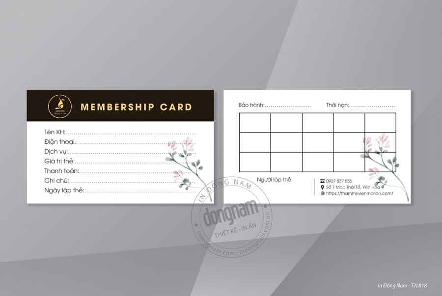 47+ Mẫu thẻ dịch vụ spa đẹp gồm thẻ liệu trình, tính điểm, thẻ hội viên