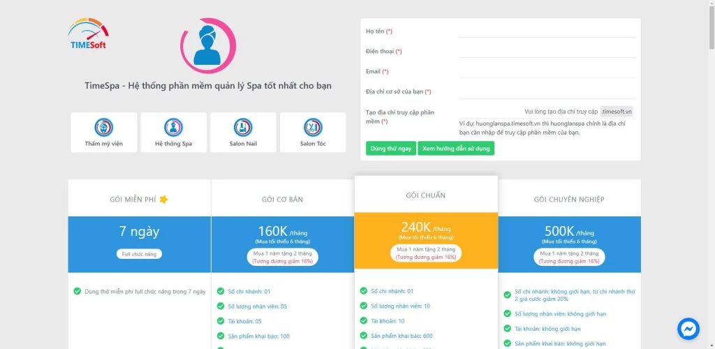 TimeSpa phần mềm quản lý spa