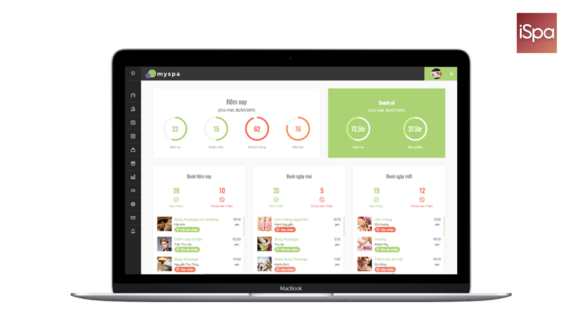Myspa - nền tảng booking spa đa kênh